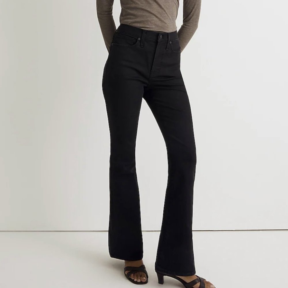 Black skinny flare jeans